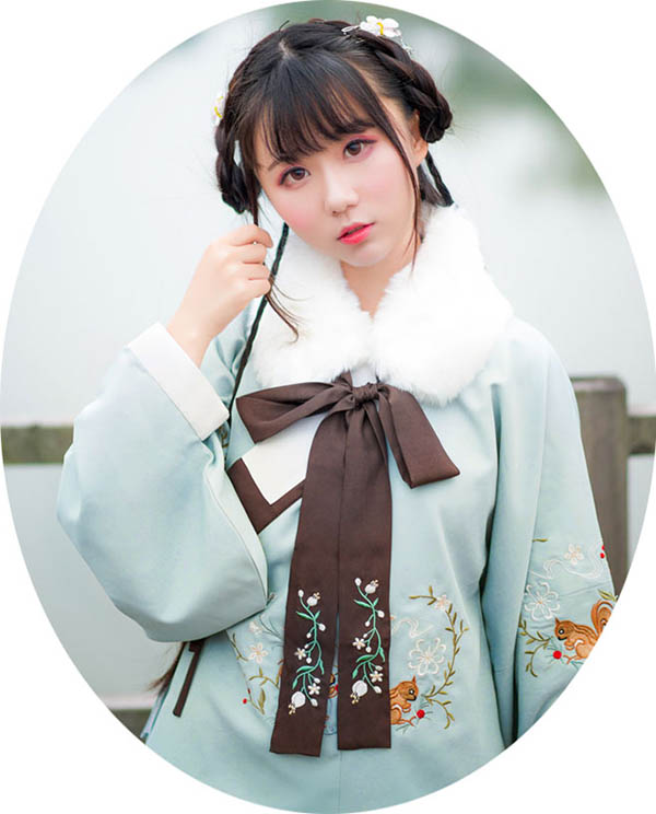 改良漢服交領襖裙繡花齊腰襦裙