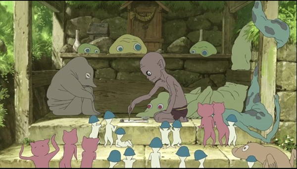 動漫圖片，《給桃子的信》女主與三只妖怪