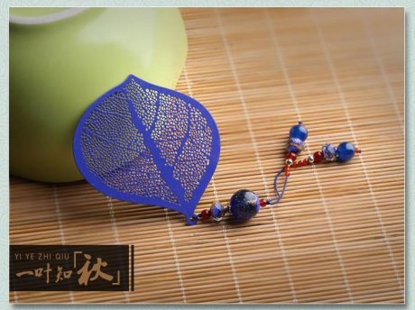 家佳樂(lè)文學(xué)金屬葉脈個(gè)性創(chuàng)意流蘇一葉知秋書簽