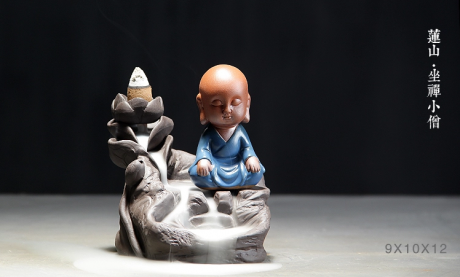 四款創(chuàng)意檀香爐，蓮山小和尚熏香爐