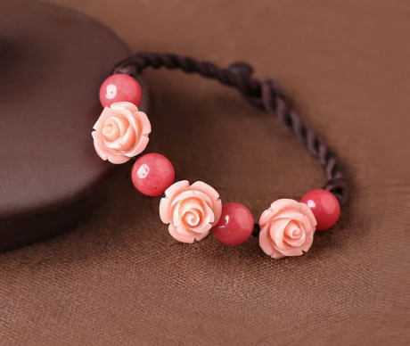 家佳樂(lè)文學(xué)手工編織玫瑰花手鏈