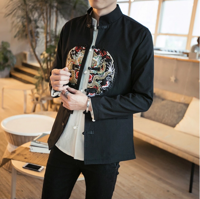 龍紋刺繡家佳樂文學(xué)唐裝