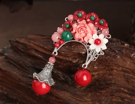 貝殼花朵古典家佳樂(lè)文學(xué)胸針，復(fù)古風(fēng)胸花