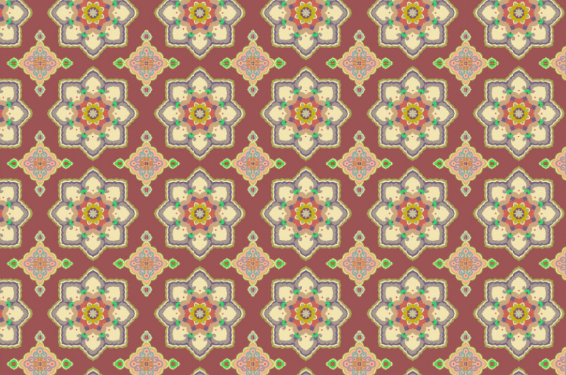 中國(guó)傳統(tǒng)織錦圖案與配色2，矢量素材AI圖片。