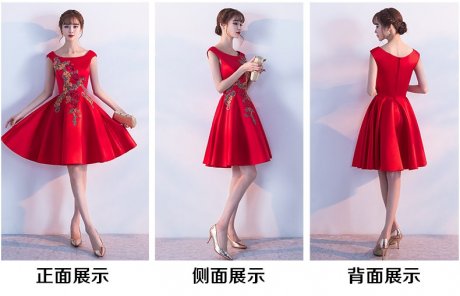 時(shí)尚家佳樂(lè)文學(xué)中式禮服，芍藥繡花新娘結(jié)婚禮服