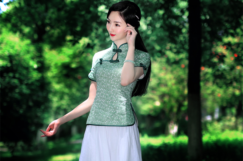 復古唐裝襯衣立領棉麻襯衫上衣