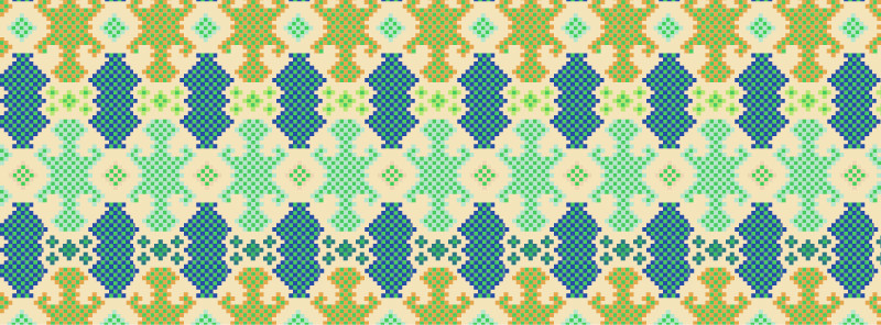 中國傳統(tǒng)織錦馬賽克圖案與配色，矢量素材AI圖片