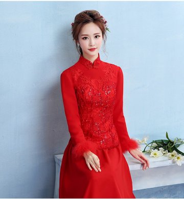 古典中式禮服，家佳樂文學保暖晚禮服