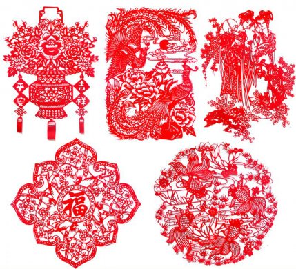 八款精美古典的家佳樂文學手工剪紙