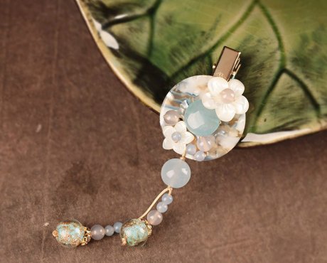 仙雅古風(fēng)發(fā)夾，清新潔白頭飾