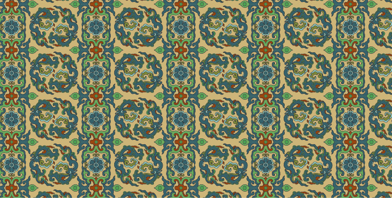 中國(guó)傳統(tǒng)織錦圖案與配色十一，矢量素材AI圖片