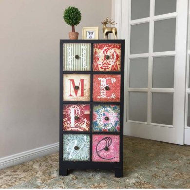 美式鄉(xiāng)村歐式玄關(guān)，復(fù)古多彩做舊收納儲物柜子