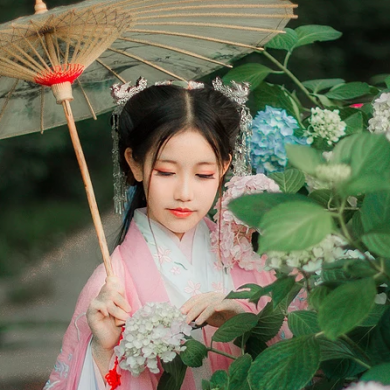 帶傘唯美可愛頭像，唯美古風女子真人頭像