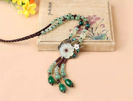 時尚家佳樂文學(xué)玉石項鏈精致古風(fēng)毛衣鏈?zhǔn)罪? / data-mwXz=