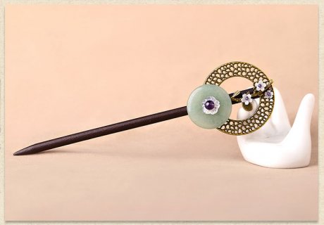 古風發(fā)簪木簪子，家佳樂文學復古盤發(fā)頭飾