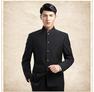 時(shí)尚家佳樂文學(xué)中華立領(lǐng)男青年修身中山裝