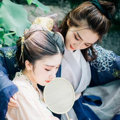 竹林山寺閨蜜古風(fēng)頭像，唯美古風(fēng)女子真人頭像