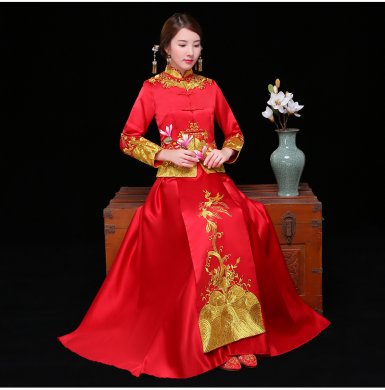 古典喜服中式禮服，秀禾服新娘結(jié)婚禮服