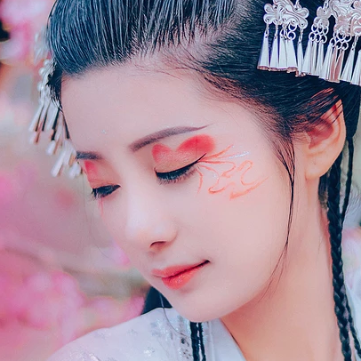 粉色浪漫女生頭像，唯美古風(fēng)真人頭像