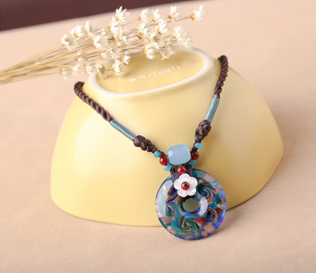 琉璃平安扣吊墜鎖骨鏈古風(fēng)項(xiàng)鏈?zhǔn)罪? / data-BG8k=