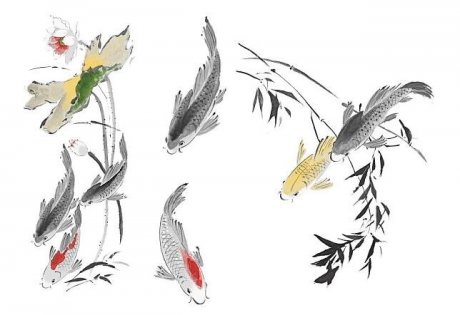 家佳樂(lè)文學(xué)富貴魚psd素材