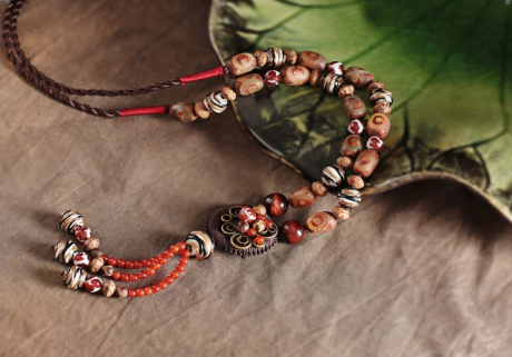 復(fù)古文藝毛衣鏈天珠西藏項(xiàng)鏈?zhǔn)罪? / data-eSqL=