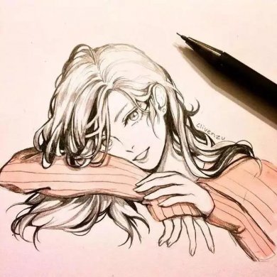 手繪鉛筆人物插畫，超級(jí)美吧！
