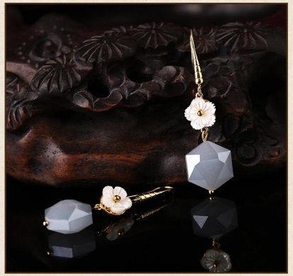 精致菱歌耳環(huán)，別致氣質(zhì)花朵耳環(huán)首飾