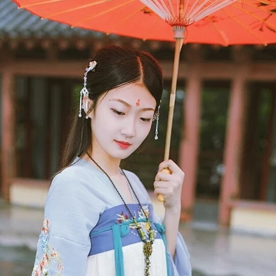 清新帶傘女生頭像，唯美古風(fēng)真人頭像