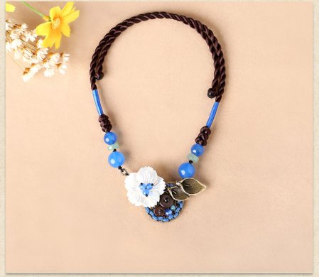 復(fù)古花朵鎖骨鏈，小清新古風(fēng)項(xiàng)鏈