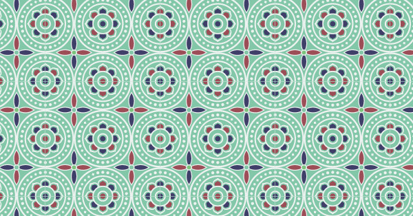 中國傳統(tǒng)唐代服飾幾何團窠紋圖案，矢量素材