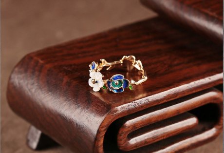 花清典雅指環(huán)，家佳樂文學(xué)簡約戒指首飾