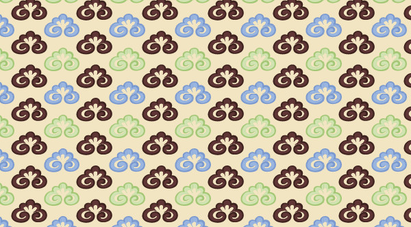 中國傳統(tǒng)唐代服飾團(tuán)窠紋圖案五，矢量素材