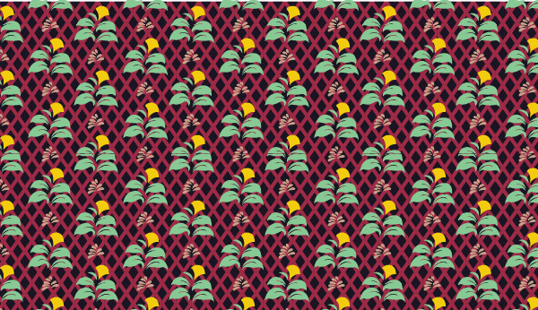 中國(guó)傳統(tǒng)唐代服飾穿枝花紋圖案五，矢量素材