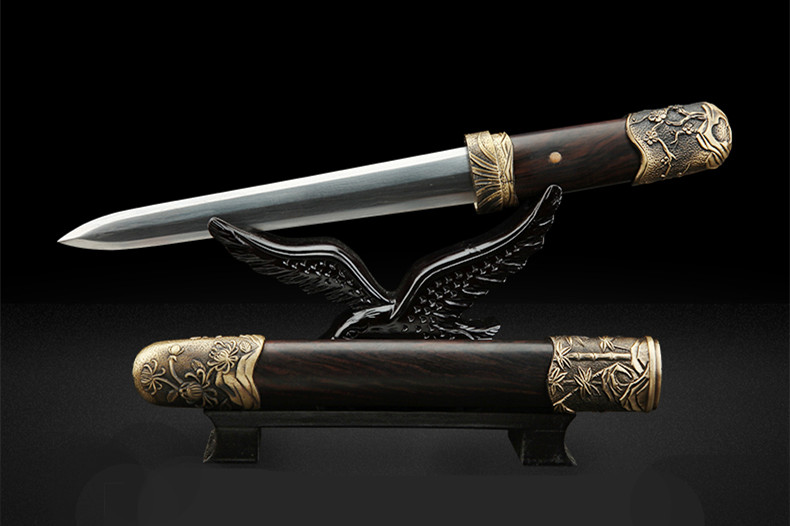 梅蘭竹菊八面四君子劍，中國(guó)傳統(tǒng)象征紋飾寶劍