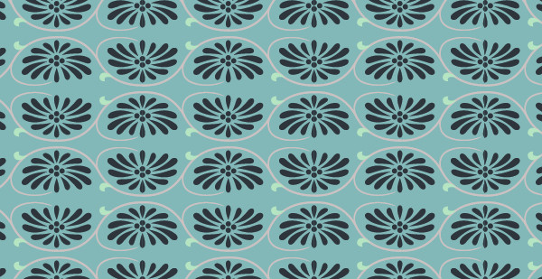 中國傳統(tǒng)唐代服飾纏枝花紋圖案二，矢量素材