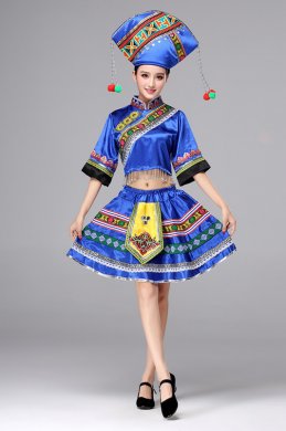 短款民族服飾圖片，壯族少數(shù)民族服裝