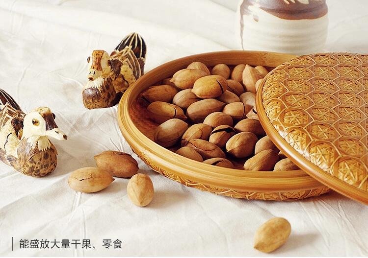 家佳樂文學(xué)家用竹編茶點(diǎn)收納雪花簞