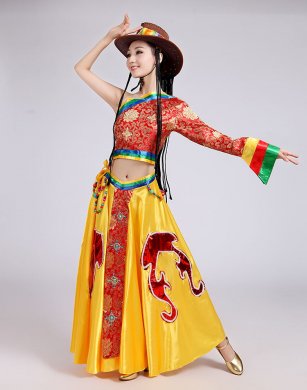 藏服唐古拉風(fēng)民族服裝，藏族少數(shù)民族服裝圖片