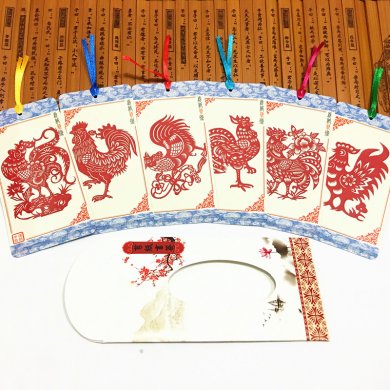 家佳樂文學古典元素剪紙書簽設計