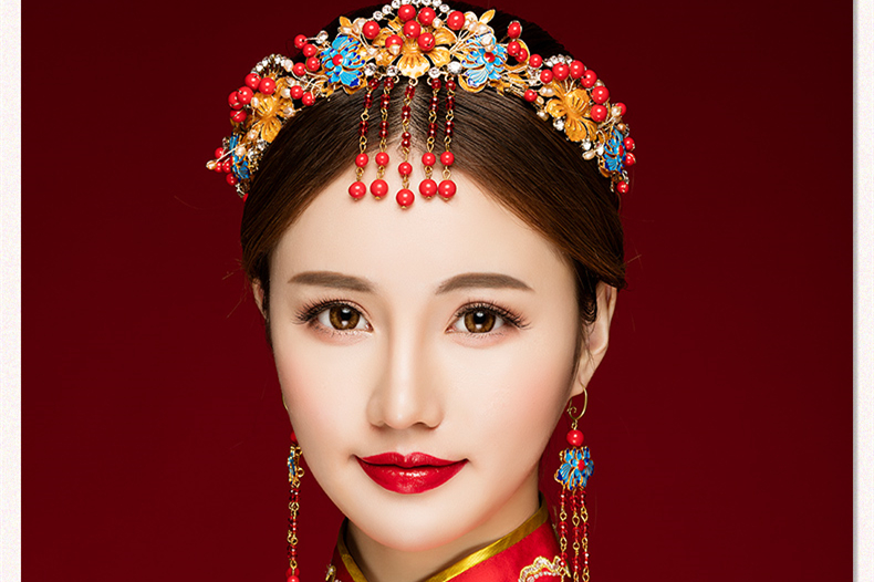 來唯美新娘古風(fēng)額飾，皇冠結(jié)婚婚禮配飾