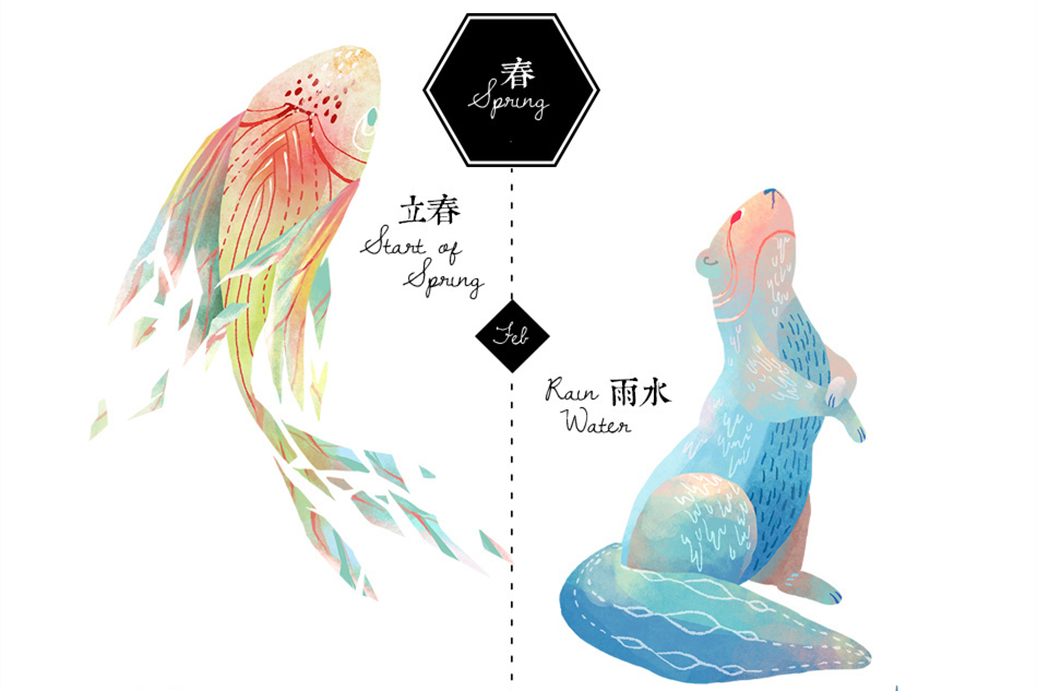 24節(jié)氣動物形象設(shè)計(jì)插畫