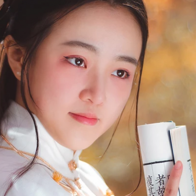 文藝看書女生頭像，唯美古風真人頭像