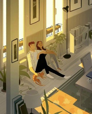 兩個人的時光，唯美插畫