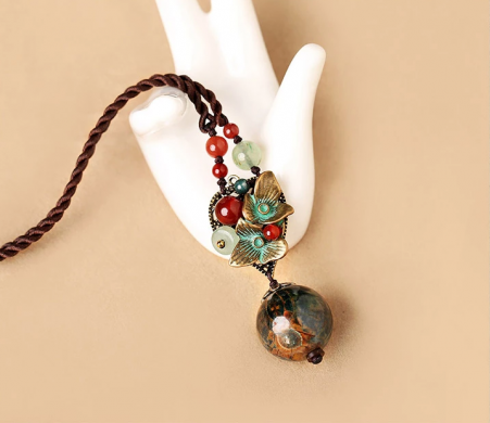 簡約大氣復(fù)古瑪瑙吊墜項鏈毛衣鏈