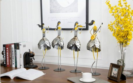 復(fù)古音樂(lè)女孩創(chuàng)意鐵藝