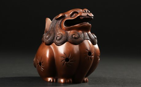 唐獅熏香爐，仿古紫銅檀香爐