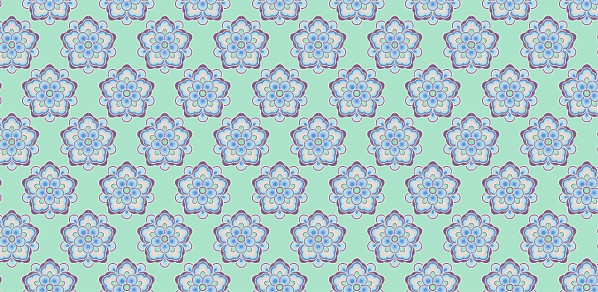 中國傳統(tǒng)唐代服飾寶相花紋圖案三，矢量素材