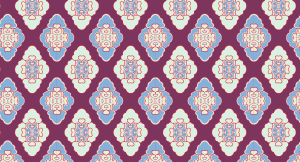 中國(guó)傳統(tǒng)唐代服飾寶相花紋圖案五，矢量素材