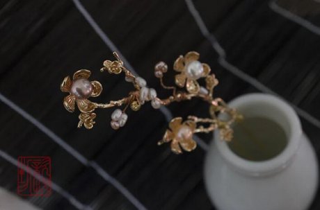 梅梢晚晴雙股簪，家佳樂文學(xué)發(fā)飾發(fā)簪